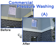 Commercial Pressure Washing - Click here for larger before and after photos of this commercial pressure washing project