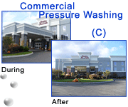 Commercial Pressure Washing - Click here for larger before and after photos of this commercial pressure washing project
