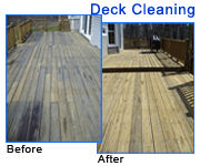 Deck Cleaning - Click here for larger before and after photos of this deck cleaning project