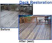 Deck Restoration - Click here for larger before and after photos of this deck restoration project