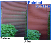 Painted Surface - Click here for larger before and after photos of this house washing project for a painted surface