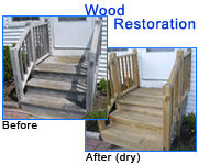 Deck Restoration - Click here for larger before and after photos of this deck restoration project